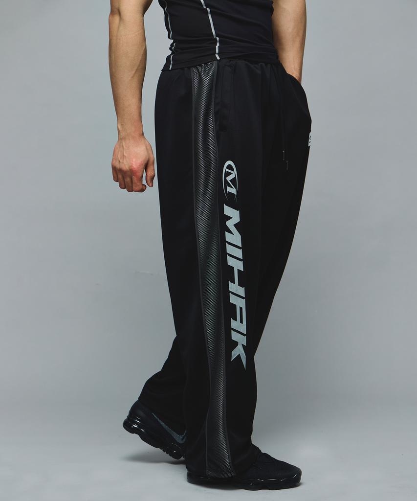 Mihag Sponsor Logo Mesh Jersey Wide Pants (Black)