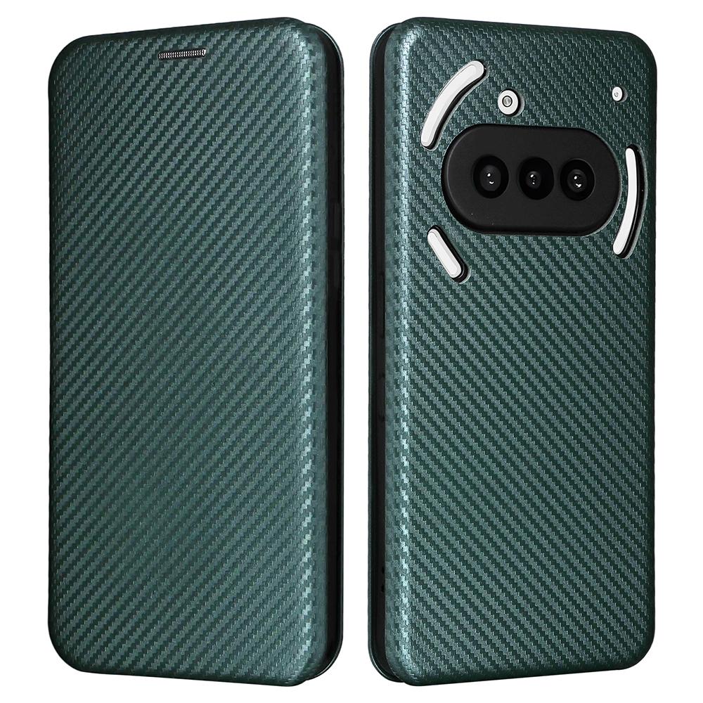 For Nothing Phone (3a) Case Carbon Fiber Texture Drop-Proof PU Leather Phone Cover