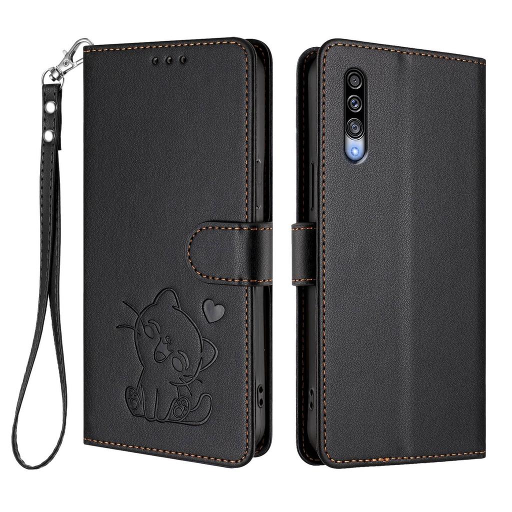 WEFOR Cute Cat Wallet Case for Samsung Galaxy A06 A70 A50 A42 5G A30 A21S A20E A10S A10E, Flip Cover, Card Holder, Kickstand
