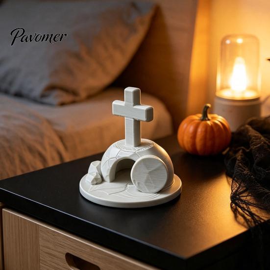 Modern Religious Home Accents 3D Printed Empty Tomb Easter Statue, Resurrection Scene Figurine for Commemorative Statuette Decor, Memorial Ornament