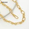 18K Gold Plated Brass Twisted Oval Link Chain,Chunky Hip Hop Punk Link Chain for Jewelry Making Supplies,DIY Jewelry Materials