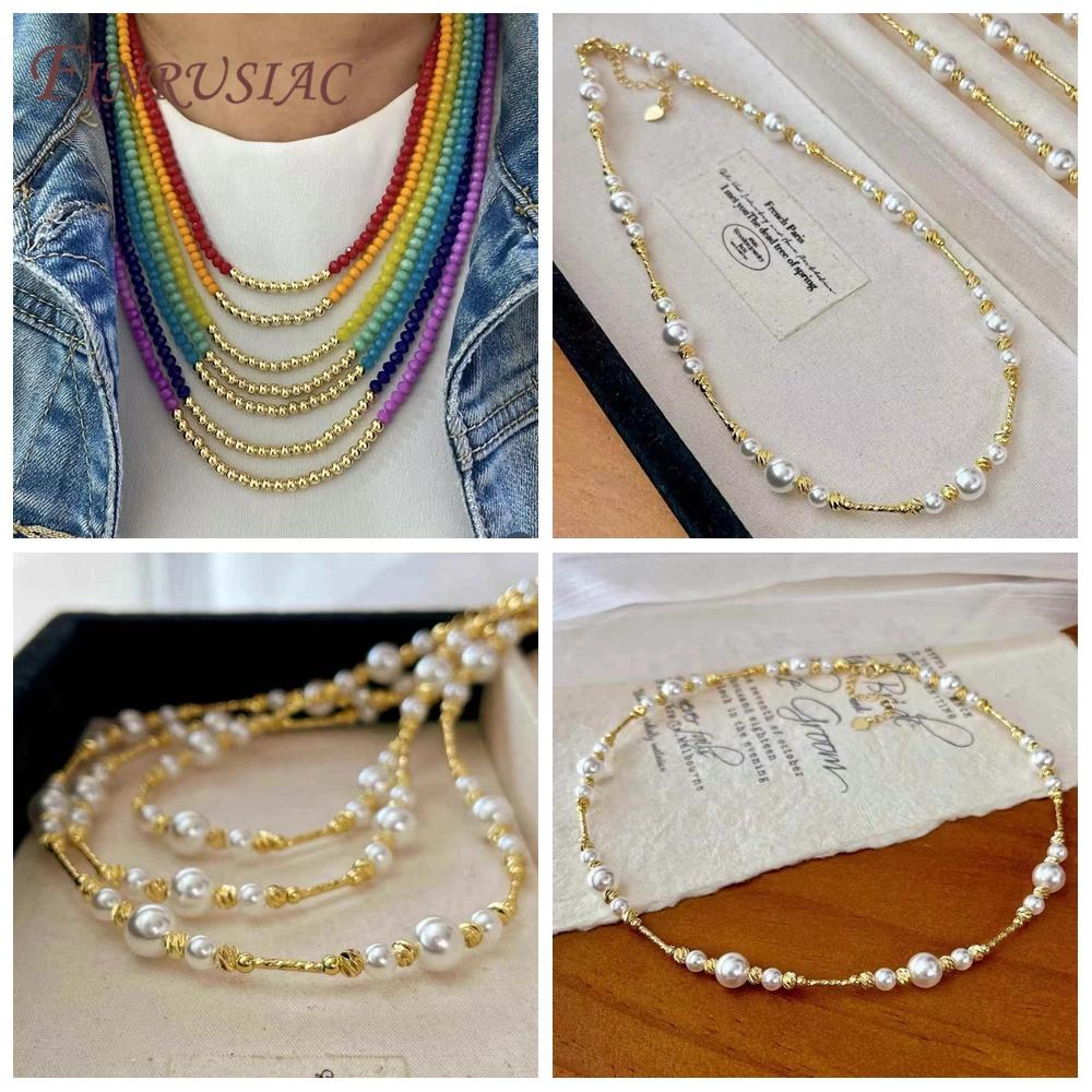 2,5 mm-6 mm, Mellanläggspärlor för smyckestillverkning, 18K Guldfärgade Mellanlägg för Pärlor, Metallseparatorpärlor, Lyxiga Smyckestillbehör