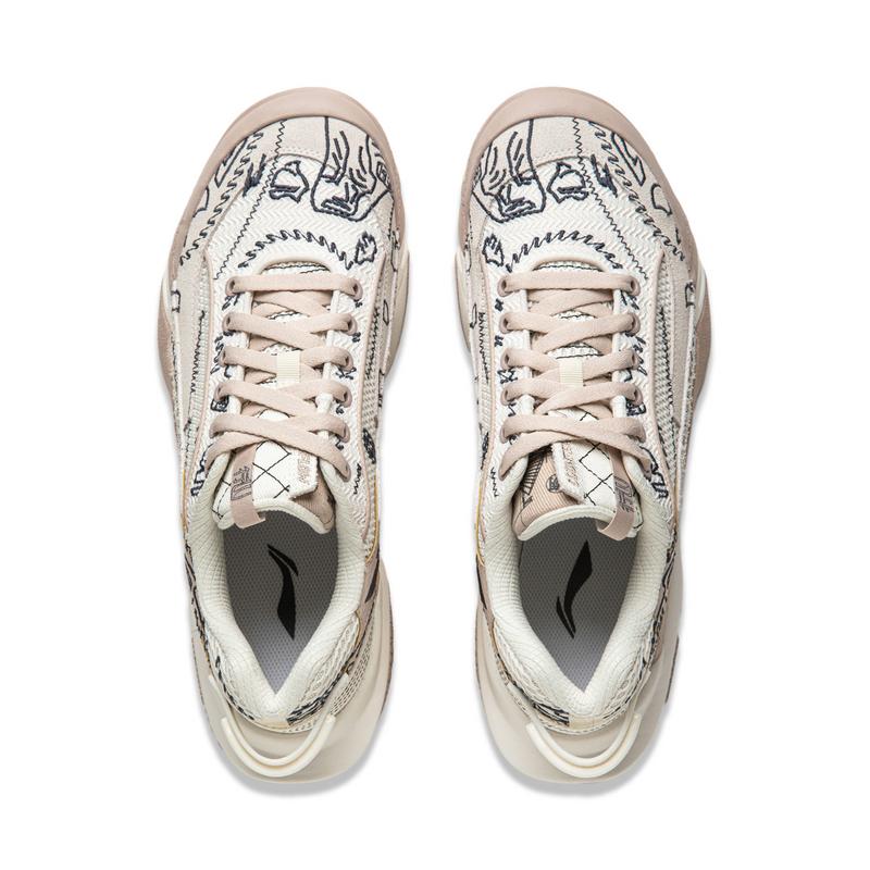 Li Ning CF Trail Series Pohodlné Všestranné Tlumící Odolné Nízké Lifestylové Ležérní Boty Unisex Ležérní Boty Off-White Černá AGLU149-3