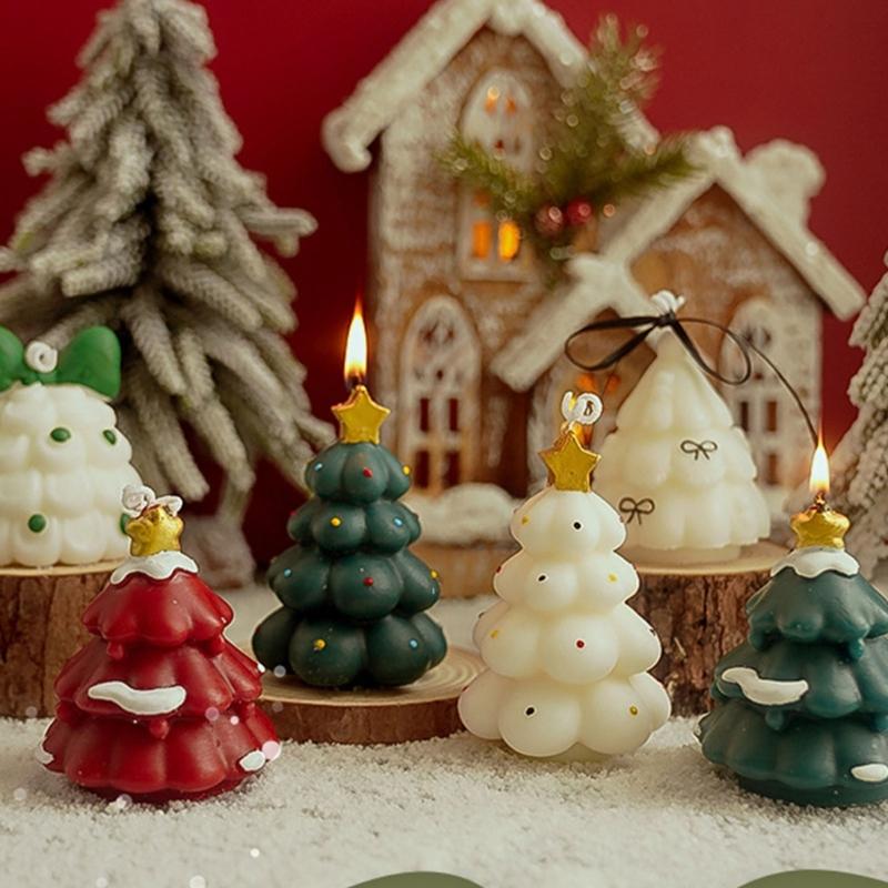 Handmade Christmas Tree Candle With Refined Paraffin And Bean Wax Blend Fragrant Candle
