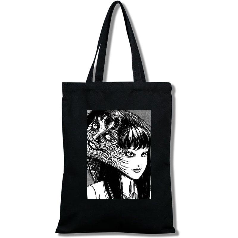 Tomie Junji Ito Bolso Tote Bolsa de Compras Portátil Grande para Mujer Bolso de Hombro Bolsa de Lona