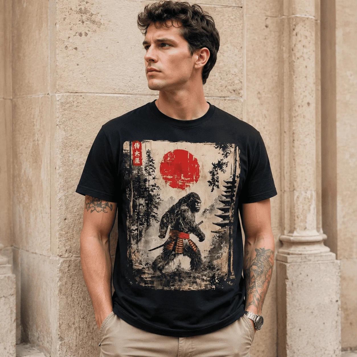 Vintage Japanese Ukiyo-e Art T-Shirt Retro Streetwear Graphic Tee XXXL