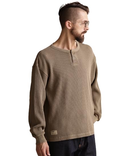 

Schott NYC THERMAL PIGMENT O/D HENRY NECK T-SHIRT, Men s L (782-3930006), Size 383, Cafe Style