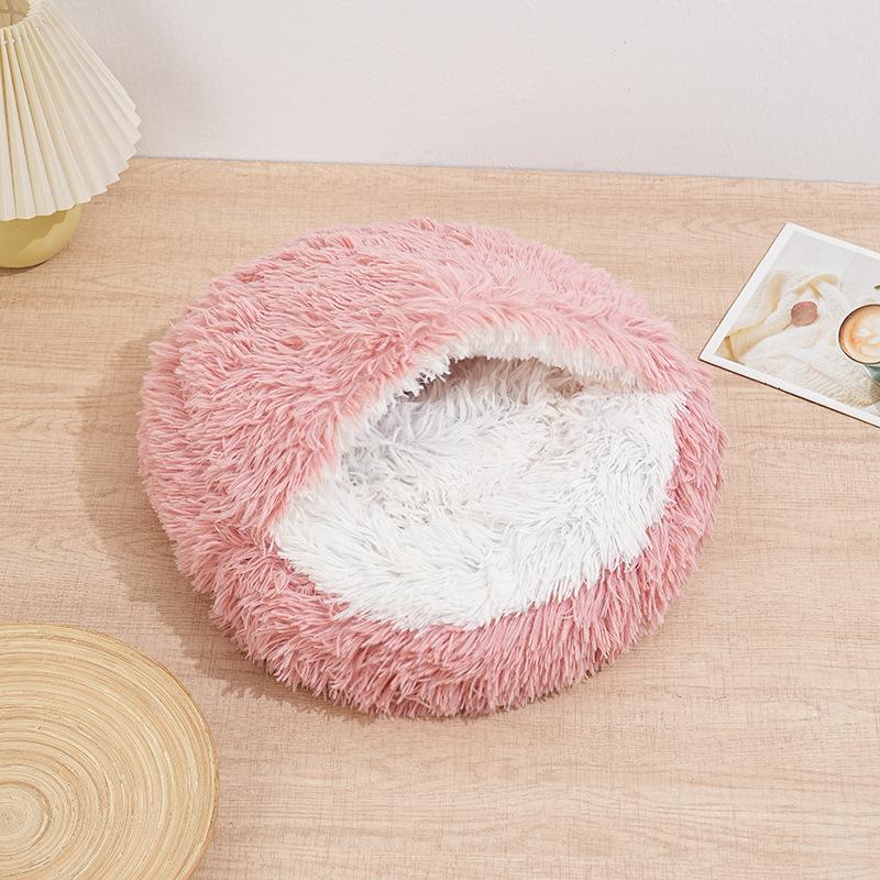 Winter Warm & Comfortable Semi-Enclosed Shell-Shaped Pet Bed - for Dogs & Cats Exclusive, Cozy Enclosed Winter Nest, Made of Soft PP/Sponge