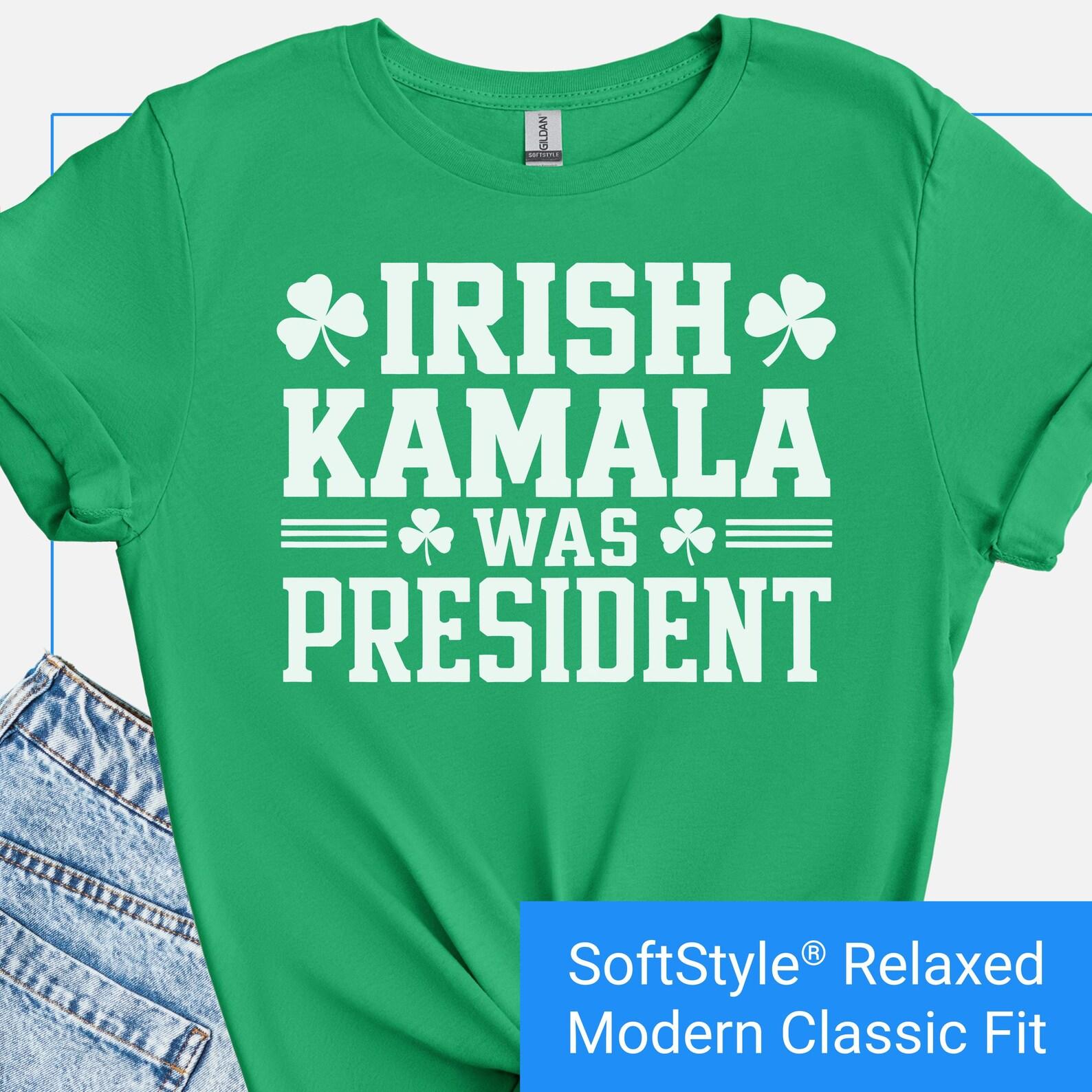 Irish Kamala Shirt, Anti Trump T-Shirt, Pro-Kamala St. Patricks Day Tee, Political Irish T-Shirt, Funny St. Paddys Day Shirt, Irish Pun Tee XL