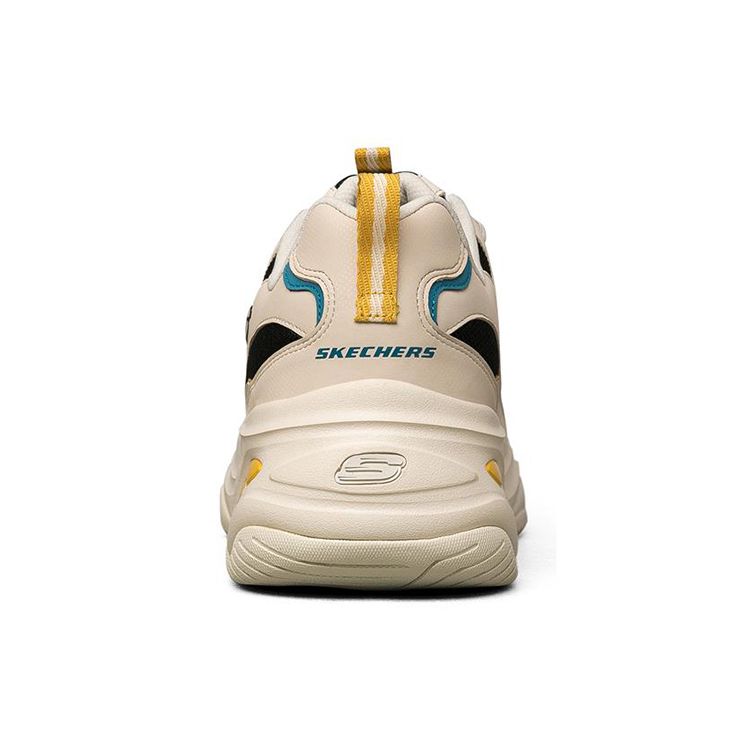 Skechers DLites 4.0 Mesh Synthetic Leather Round Toe Lace-Up Low-Top Dad Shoes Men Sneakers Natural 237225-NTMT