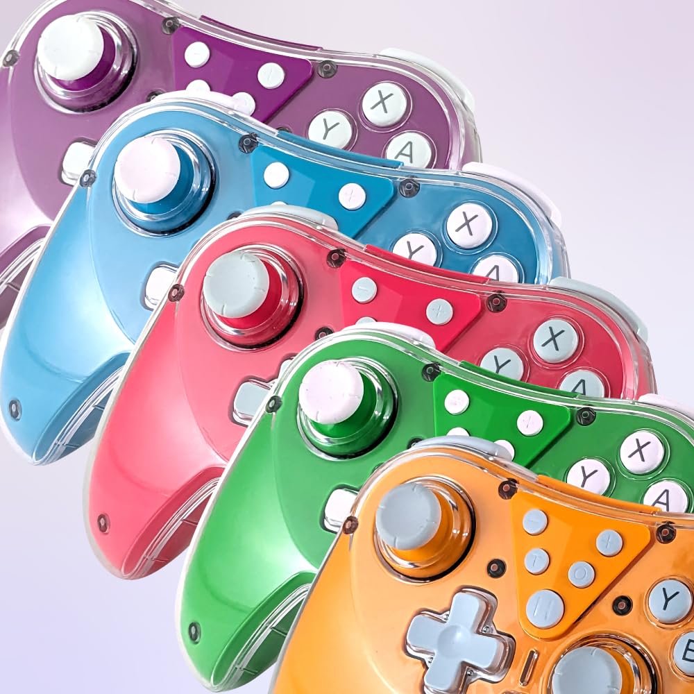 Allone Wireless Colorful Controller for X 6 X Compatible with Clear Switch, Green, 15.5 10.5 Cm, Switch/Switch Lite/OLED, Display, Wired/Wireless,