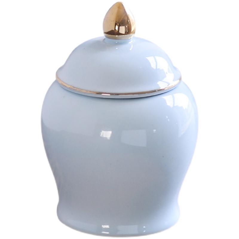 Nordic Mini Ceramic Tea Leaf Jar Fragrant Powder Sealing Portable Travel Small Tea Jar Gilded Porcelain Storage Bottle Container