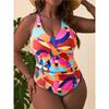 One Piece Große Größen Bikini mit Hoher Taille Damen Push-Up Große Größe Badeanzug Sommer Mujer Große Größe Bauchkontrolle Badebekleidung Bikini-Sets