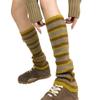 Womens Lolitas Stripe Knitted Long Socks Leg Warmers Harajuku Japanese Lovely Boot Socks Winter Ankle Heap Socks Gifts