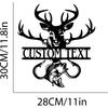 Custom Deer and Fish Metal Wall Art, Personalized Metal Sign for Living Room, Rustic Fishing Decor for Bedroom, Unique Outdoor Garden Gift