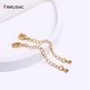 18K Gold Plated 60mm Bracelet Tail Extender Chain Brass Metal Heart Extension Chains For Jewelry Making DIY Jewelry Accessories