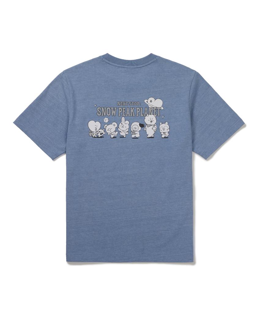 SNOWPEAK APPAREL [Snow Peak I Bt21] Graphic Short Sleeve T-Shirt (S26Mufts90) Blue