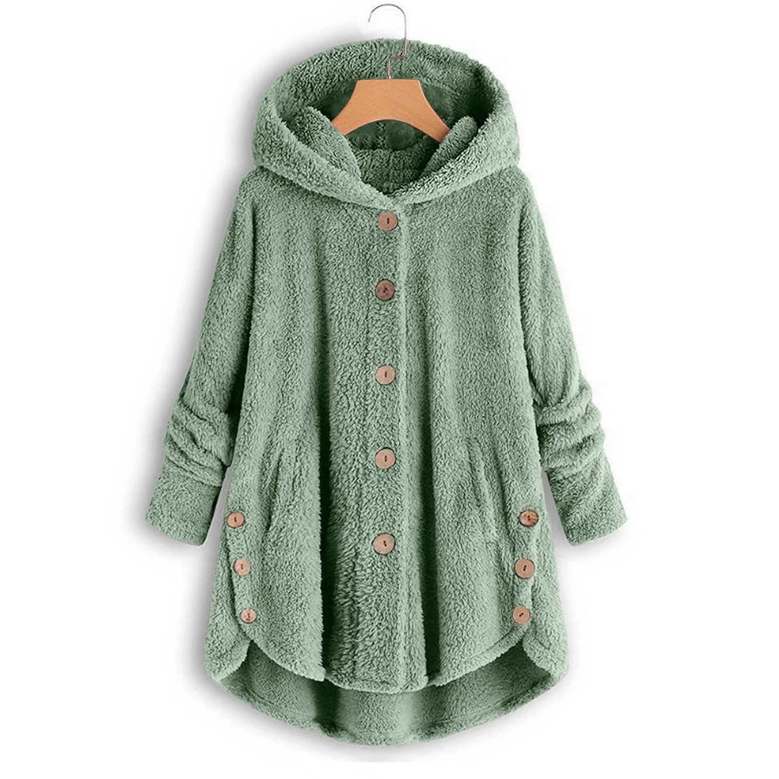 

Children s Fall/Winter Fleece Hoodie With Buttons And Hood In Solid Color 130