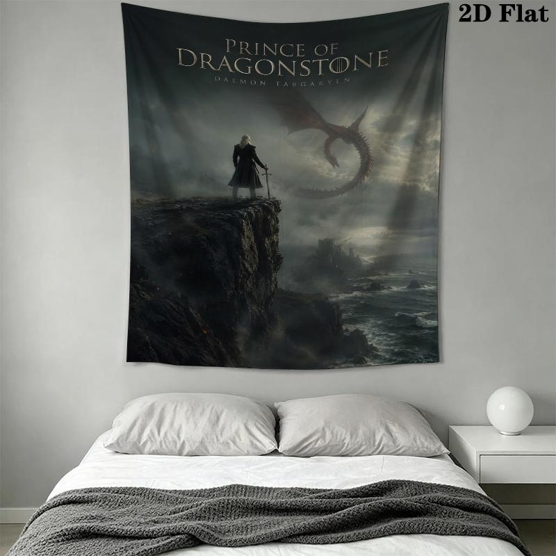 Tapiz de Pared de Daemon Targaryen Colgante de Pared Estético Manta de Tela Impresa Tapices Decorativos para Dormitorio Sala de Estar Decoración del Hogar