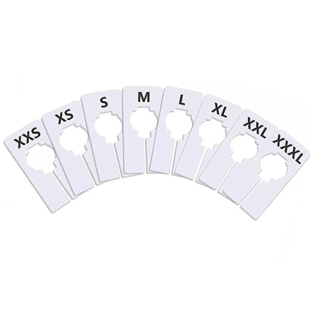 8Pcs Plastic Clothes Size Dividers Round Rectangular XS-XXL Size Marking Ring Multifunctional DIY Craft Clothing Rack Size