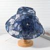 New sun hat children summer middle-aged and elderly elegant flower sunscreen hat mother bucket hat