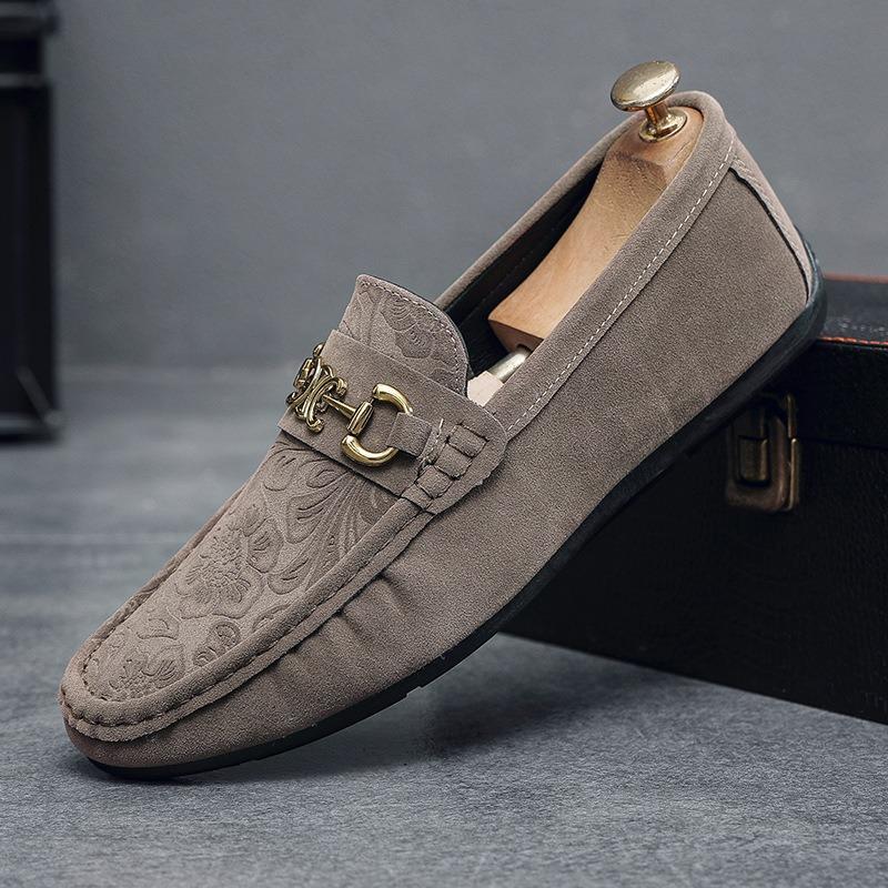 Autumn new Doudou shoes men's fashion men's trendy shoes lazy one-foot shoes suede