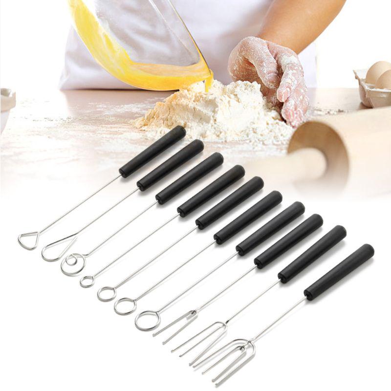 DERCLIVE DIY Stainless Steel Baking Supplies Chocolate Dip Fork Set Ten Piece Set DERCLIVE DIY Stainless Steel Baking Supplies Chocolate Dip Fork Set Ten Piece Set