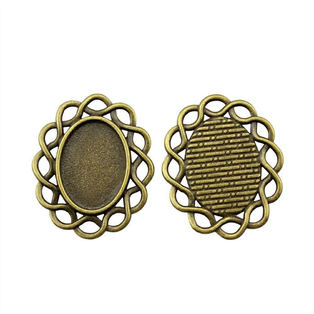 Bezel Connectors For Resin Crafts Fit Oval 13x18mm Photo Glass Dome Frames