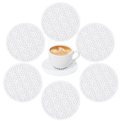 Weiße Getränkeuntersetzer, Set aus 6 Silikon-Untersetzern, Couchtisch-Untersetzer, Untersetzer für Homeoffice, Kaffeebar-Tische
