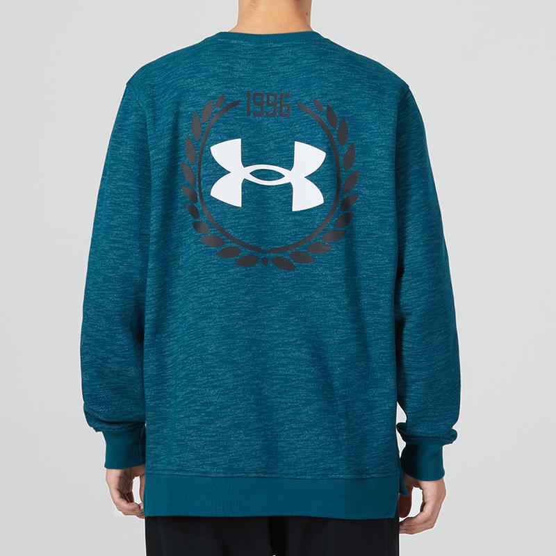 Under Armour Essential Heritage Fleece Crew Neck Sweatshirt Men Tops Green 1373814-716