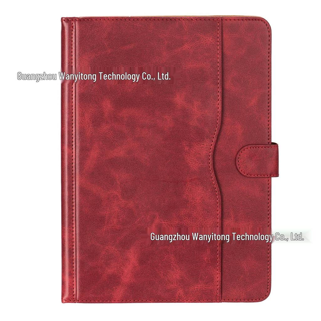 Universal Two-Color Cowhide Leather Tablet Case with Silicone Pull Hooks for 7-10 Inch Models