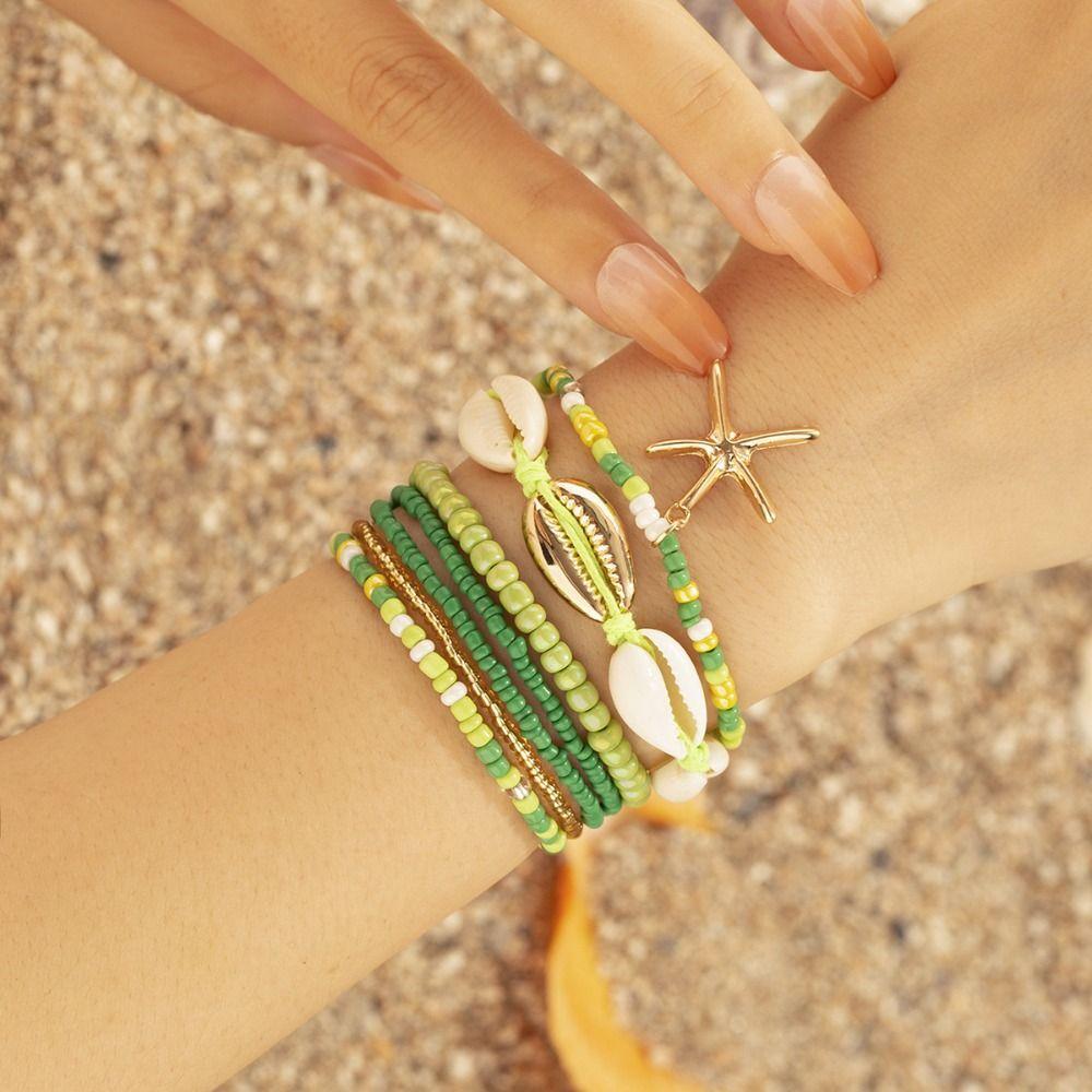 Ensembles de Bracelets Empilables Bracelets Bangles Extensibles Boho Nouveau Bracelet Bohème Filles