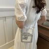 Trendy Small Square Bag For Women Stylish Pu Shoulder Crossbody Handbag In Silver White Pink