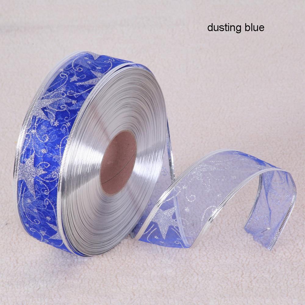 Christmas Decoration Ribbon Width Powdered Gilding Ribbon Gift Packing Ribbon Wedding Festival Xmas Party Decor 100 Yards/Roll