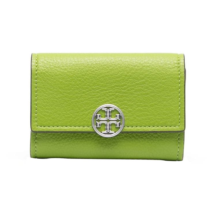 

Tory Burch Silver Logo Plaque Calfskin Wallet Women wallet Green 140910-300 Basic Set (Bag+Dust Bag)