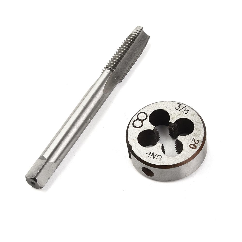 2pcs HSS 3/8-20 Straight Flute Machine Taps Right Hand Pipe Tap And Die 55 Degree Taper Pipe Thread UN Standard Pipe Taps