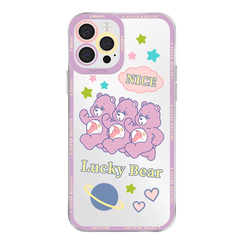 

Прозрачный чехол Zhitai Cartoon Bear для iPhone 15/14 Pro Max/XS/XR iPhone 15 Plus