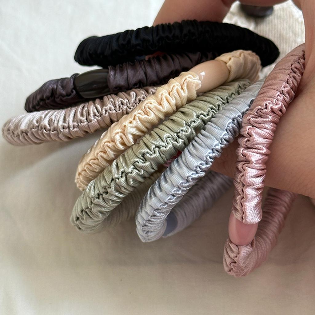 1 pieza Nuevas Bandas de Pelo de Seda Coreanas de Alta Calidad Diademas Mujeres Niñas Dulce Color Puro Bandas Elásticas de Goma Cuerdas para el Pelo Accesorios