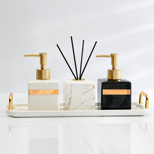 Bathroom Hand Sanitizer Soap Dispenser Gold Press Ceramic Lotion Bottle Hand Sanitizer Dispenser Bottle Bathroom Accessories