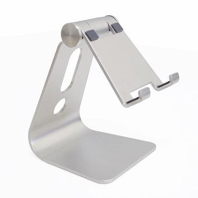 Aluminum Desktop Mobile Phone Stand with Adjustable Angle and Storage - Ideal for Kitchen, Office, or School.