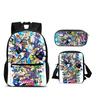 Fundamental Round Front Tote Everyday Backpack Pen Bag ice Bag 3Pcs Set Versatile Comic Male or Female School Birthday Best Gift
