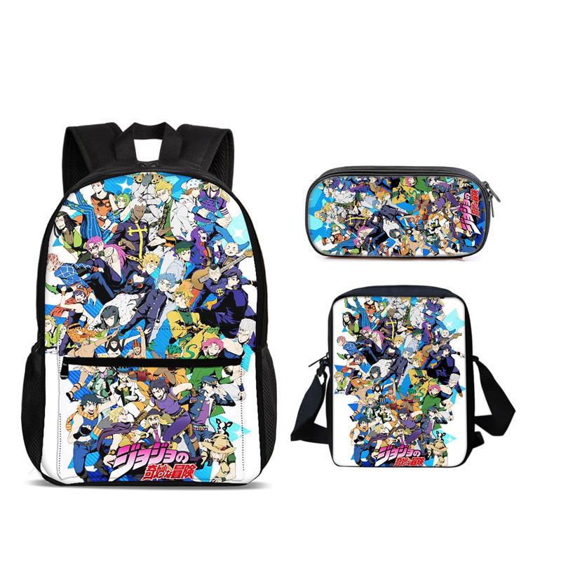 Fundamental Round Front Tote Everyday Backpack Pen Bag ice Bag 3Pcs Set Versatile Comic Male or Female School Birthday Best Gift
