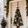 Ensemble de Décorations Suspendues à la Porte Arbre de Noël Patchwork Extra-Large Vert