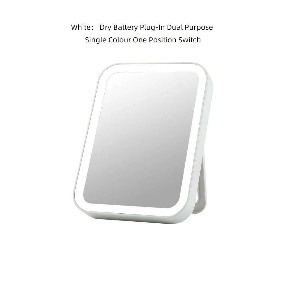 مرآة مستحضرات تجميل LED مع شاشة تعمل باللمس ومفتاح توصيل مع أضواء ومرآة مستحضرات تجميل محمولة قابلة للطي