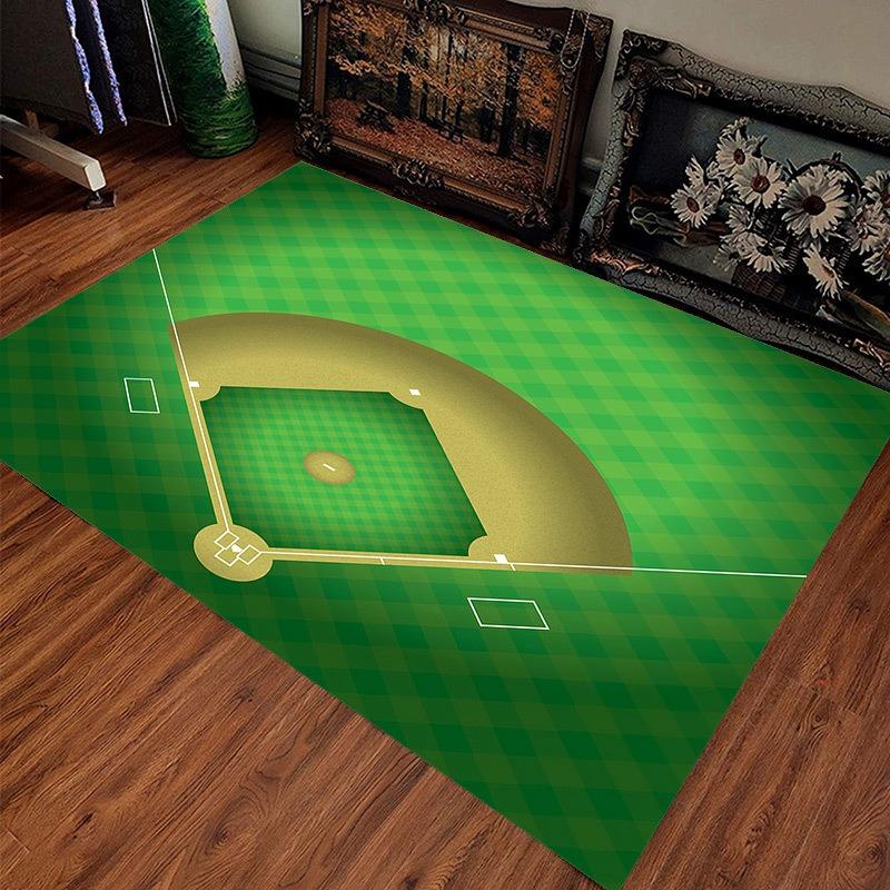 Sports Wind Tennis Court Pattern Carpet Game Interactive Anti Slip Carpet Living Room Bedroom Sofa Home Party Decoration