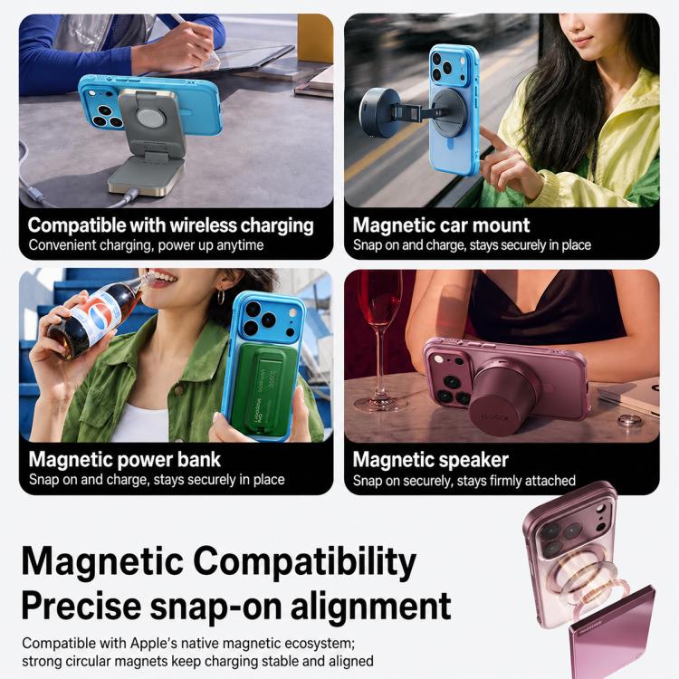 Hoop Series Magnetic 360 Rotating Invisible Stand Phone Case For iPhone 18 Pro Max, Shockproof Protective Cover