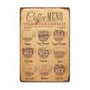 Targa Vintage Caffè Fresco Metallo Latta Segno Retro Bevanda Caffè Poster Adesivi da Parete per Caffetteria Negozio Ristorante Decorazione Casa Stanza