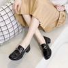 2025 Lacquered Loafers Thick Heel One Pedal Deep Mouth Single Shoes Soft Sole Soft Surface Small Leather Shoes