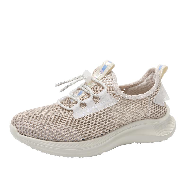 

Летняя женская мода Полые дышащие туфли Большая сетка Сетчатые туфли Спортивная повседневная обувь 42 бежевый