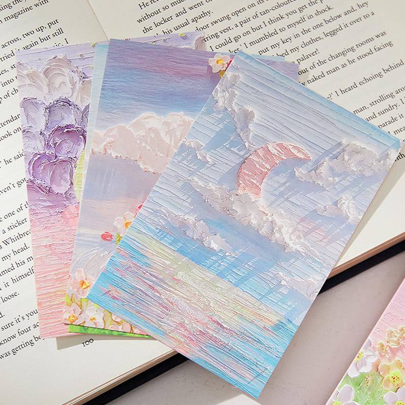 30 Oil Painting Postcards, Art Greeting Cards, Layered Art Greeting Cards, Flower And Grass Mountain Butterfly Moon